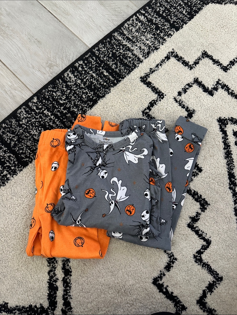 Disney Nightmare Before Christmas Kids Pajama Set in Gray & Orange